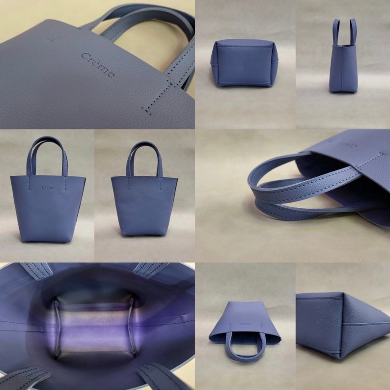 Vegan Leather Lightweight Mini Tote, Simple Tophandle bag, Small Tote Bag, Mini Tote Handbag, Unique Evening Bag, Mini Bag image 8