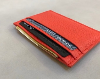 Soft Slim Genuine Leather Double Side Credit Card Holder Wallet, Small Card Wallet, Thin Wallet, Card Sleeve (US Seller)