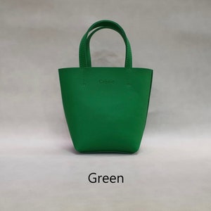 Vegan Leather Lightweight Mini Tote, Simple Tophandle bag, Small Tote Bag, Mini Tote Handbag, Unique Evening Bag, Mini Bag image 6