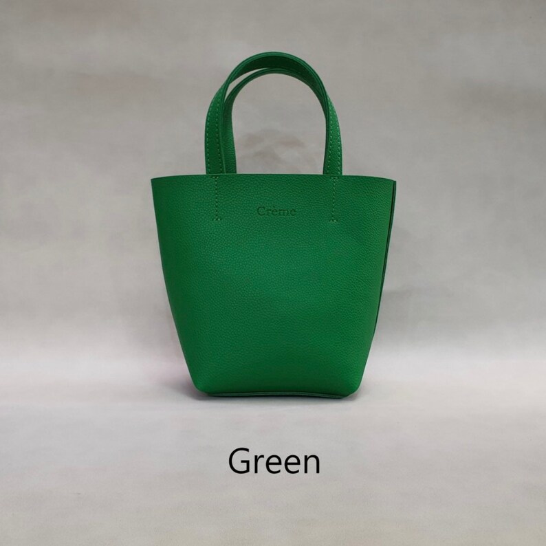 Vegan Leather Lightweight Mini Tote, Simple Tophandle bag, Small Tote Bag, Mini Tote Handbag, Unique Evening Bag, Mini Bag image 6