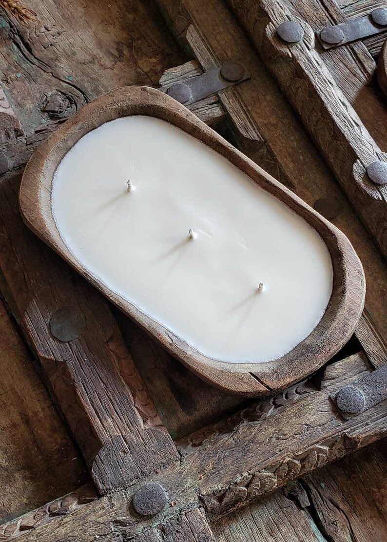 Dough Bowl 3 Wick Soy Wax Candle Farmhouse CandleWood Etsy