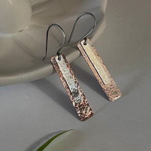 Antique mixed metal drop earring
