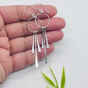 Long Sterling silver fringe drop earring( 14 k gold fill / rose gold)