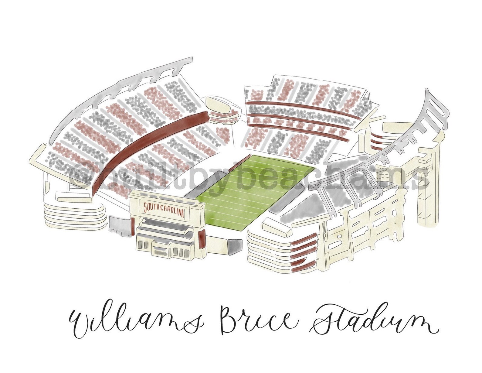 Williams Brice stadium university of sc stadium digital Etsy