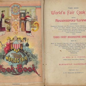 worlds fair cookbook chicago page 1893 handwritten recipes digital download