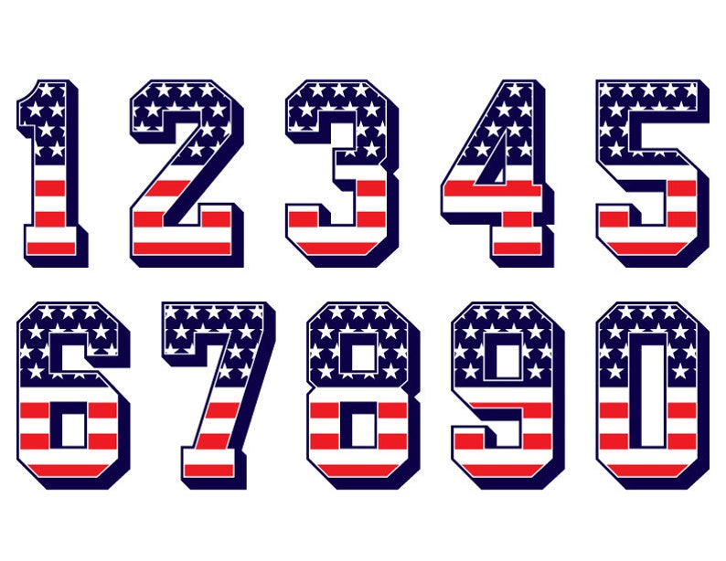 American Flag Numbers - Etsy