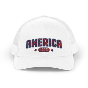Patriotic Snapback Trucker Cap, Vintage America 1776 Hat, Outdoor Cap for July 4th, Memorial Day, Summer BBQ, Veteran's Day Gift Idea