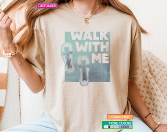 Fun 'Walk With Me' Tshirt - 2026 LDS Youth Theme Shirt, Customizable, Softstyle T-Shirt, Young Women's Girls Camp Tee, Latter Day Saint Gift