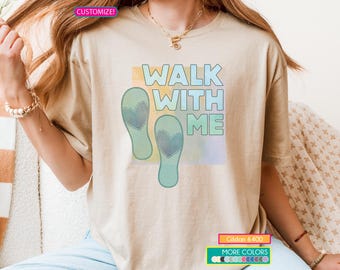 Camiseta "Camina Conmigo" con temática juvenil SUD 2026, personalizable, estilo suave, ideal para campamentos de mujeres jóvenes y niñas, regalo de bautismo de los Santos de los Últimos Días.