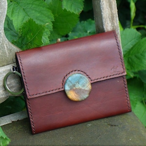 Portefeuille en cuir pour elle et lui, teint et cousu à la main, doublé cuir, fait au Québec Canada, artisan , achat local, cadeau