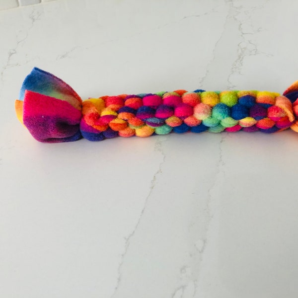 Fetch Dog Toy, Size Large | Rainbow | Fleece, durable dog chew toy |