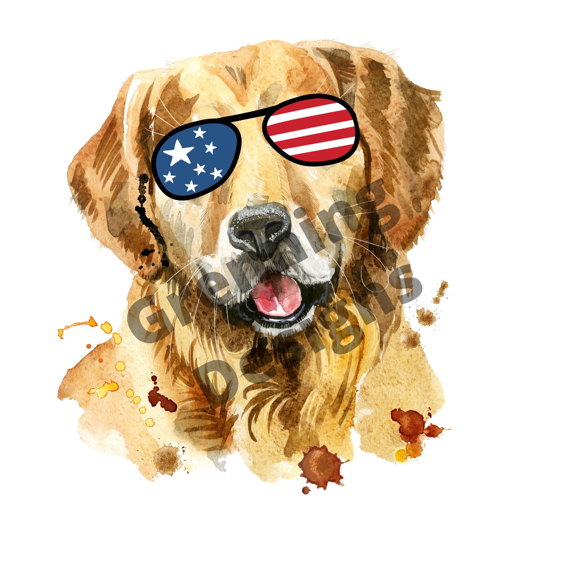 Fourth of July Golden Retriever /digital Download / PNG File Etsy