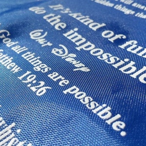 SCRIPTURE CINCH SACK - This bag is the perfect blend of Disney quotes and scripture.  Have fun displaying your faith!