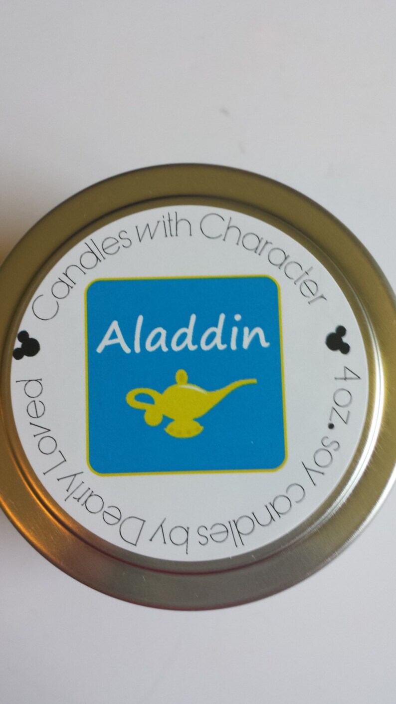 ALADDIN Disney Scented Candles With Character 4 Oz. Etsy