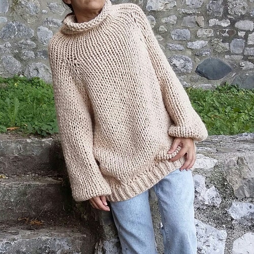 Knitting Pattern for Sweater Chunky Sweater Pattern basic - Etsy