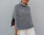 Poncho capelet, chunky poncho,Wool poncho cape, Winter poncho, Small wall capelet