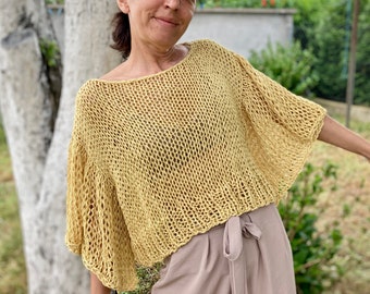 Knitting Pattern sweater summer - Knit Sweater Tee, Easy Knitting Pattern, Knit Tee Pattern, Swing Tee, Summer top pattern, Tee pattern