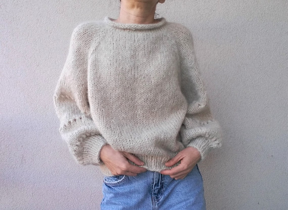KNITTING PATTERN Easy Knit Sweater pullover Pattern - Etsy