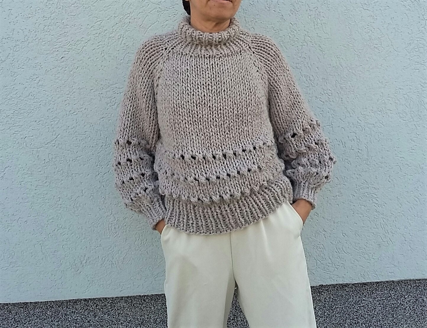KNITTING PATTERN - Easy Knit Sweater -pullover Pattern - Womens Sweater ...