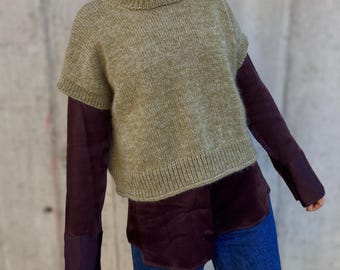 Vest knitting pattern, knitting pattern slipover, english knitting pdf, stockinette stitch, relaxed fit, seamles knitting