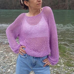 KNITTING PATTERN - Summer Sweater pattern -Loose sweater pattern - Womens Sweater Pattern - Summer sheer  sweater- Simple pattern sweater