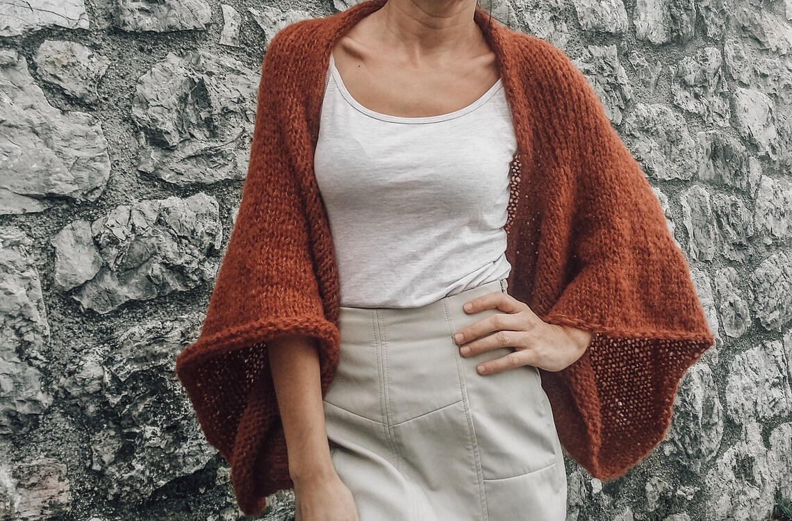 Shrug Romantic Shrug Rust Orange Shrug Bridal Shrugwedding Etsy