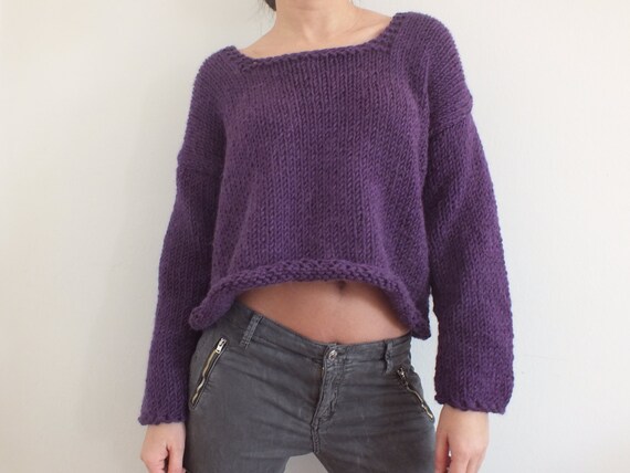 mauve cropped sweater