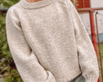 Sweater knitting pattern, pullover pattern, raglan sweater pattern, April sweater