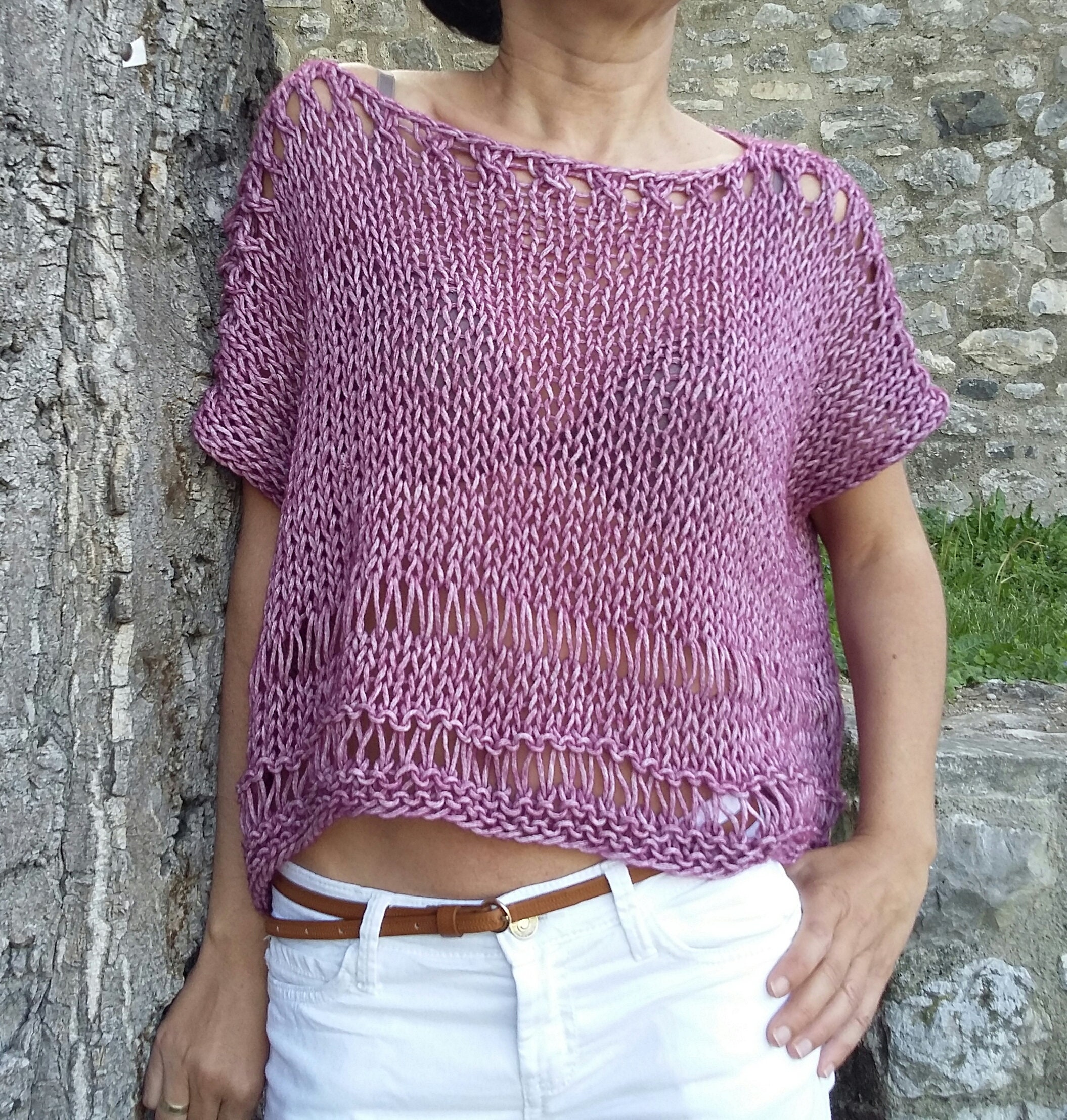 KNITTING PATTERN DIY Festival Summer Top, Women's Knit Top, Airy Knit –  Rosehip Lane