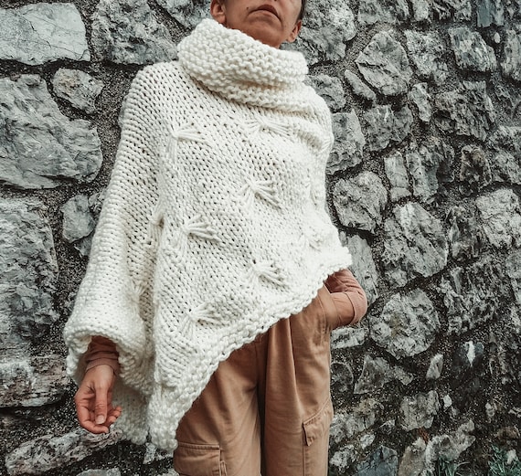 Pattern Poncho Chunky Knit Poncho Pattern beginner Pattern-download Pdf  Pattern Knitting Patterns for Ponchos bulky Poncho -  Canada