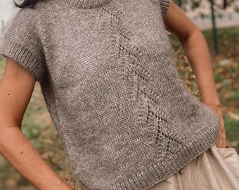 Vest knitting pattern, easy to knit, beginner friendly tutorial,sweater vest, knit sleeveless top, slipover