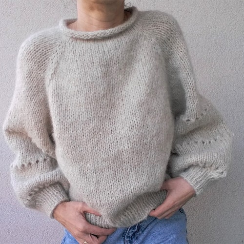 Easy Sweater KNITTING Pattern/chunky White Pullover | Etsy