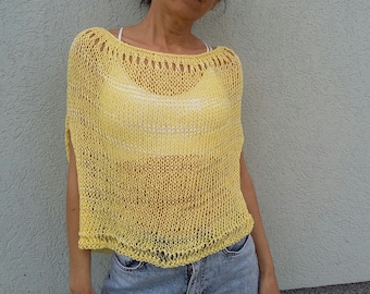Patroon Poncho - Zomerponcho capelet patroon - Eenvoudig te breien poncho patroon - Beginnerspatroon - Instant Download - breipatronen voor cape