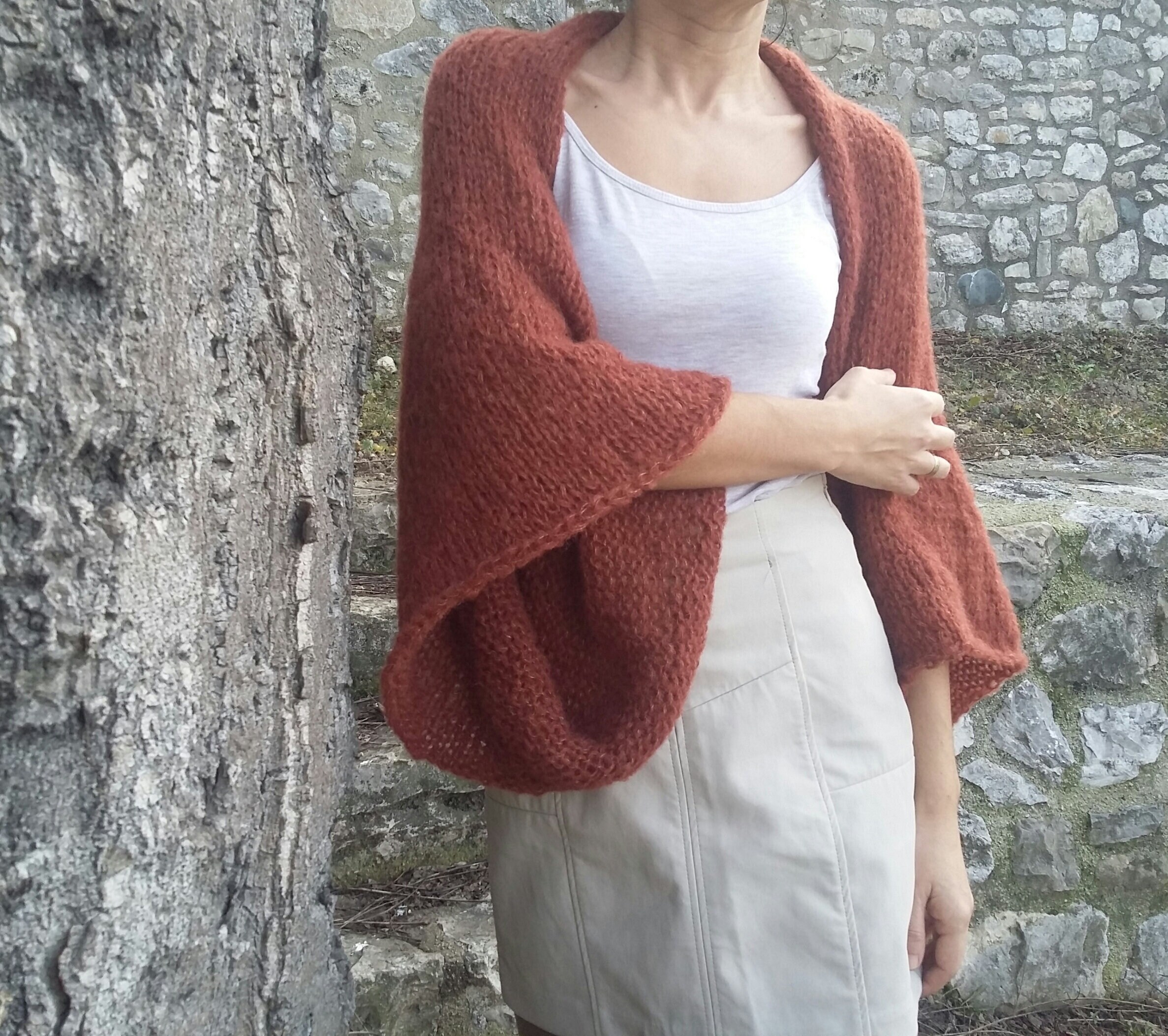 Shrug Romantic shrug Rust orange shrug Bridal shrugWedding Etsy