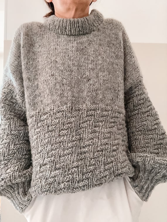 Knitting Pattern - Knit Cozy Sweater, Chunky Sweater, Classic