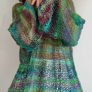KNITTING PATTERN HOLI sweater  - Easy Knit Sweater -Loose sweater pattern - Womens Sweater Pattern - Sheer sweater