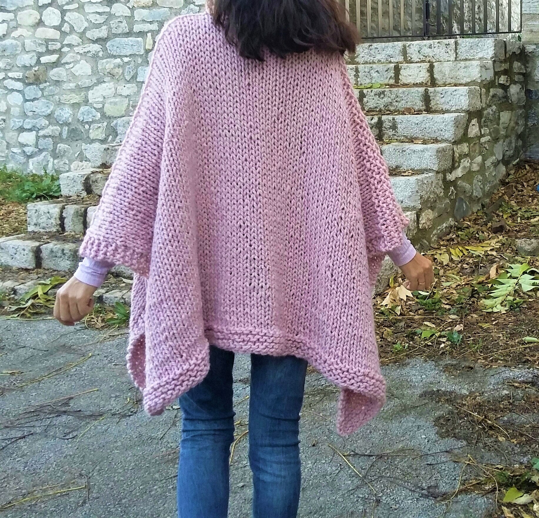 Pattern Poncho Easy to knit poncho pattern Beginner Etsy