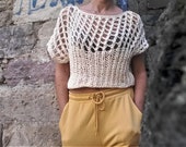 Boho top, Sweater top, Loose sweater top,Crop top sweater , Cotton top, Boho chic,Bohemian top tank,Beach coverup, Beach clothing