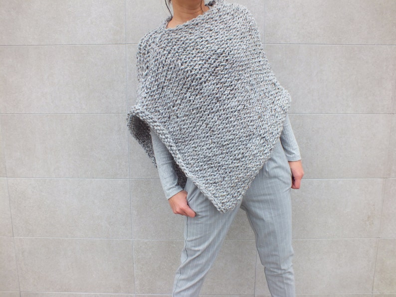 Pattern Poncho Easy to knit poncho pattern Beginner Etsy