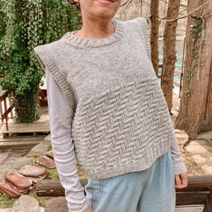 Knitting pattern vest - Slipover pattern - Vest pattern - Knit vest women - Lutro vest pattern