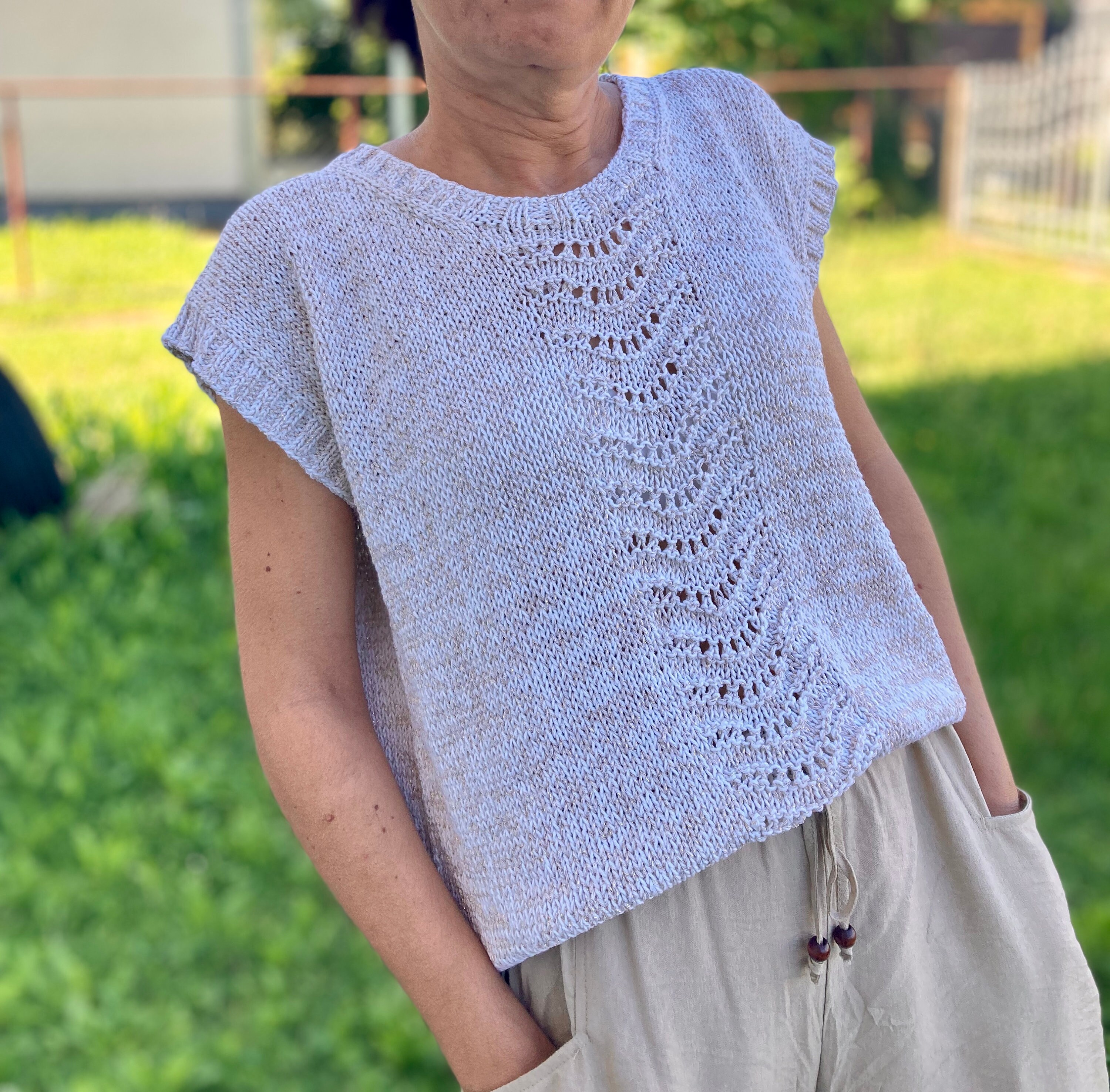 Knitting Pattern - Knit Sweater Tee, Easy Knitting Pattern, Knit