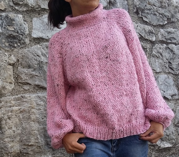 Knitting Pattern Easy Knit Sweater Easy Sweater Pattern Womens Sweater Pattern Beginner Raglan Sweater Top Down Sweater