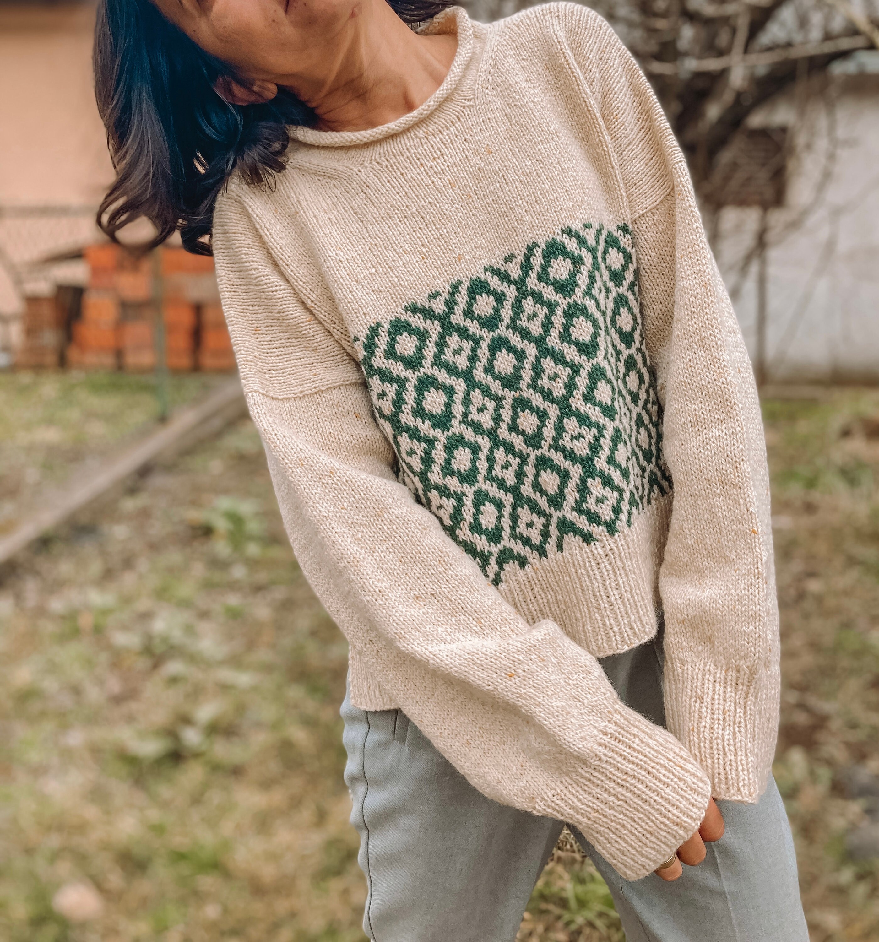 Knitting Pattern Sweater Colorwork Sweater Pattern Cropped