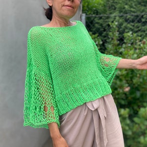Knitting Pattern top - Knit Sweater Tee, Easy Knitting Pattern, Knit Tee Pattern, Swing Tee, Summer top pattern, Tee pattern