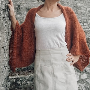 Shrug knitting pattern, Knitting pattern for shrug, Alpaca Bolero pattern, Simple knitting pattern, Beginner Pattern,Silk shrug