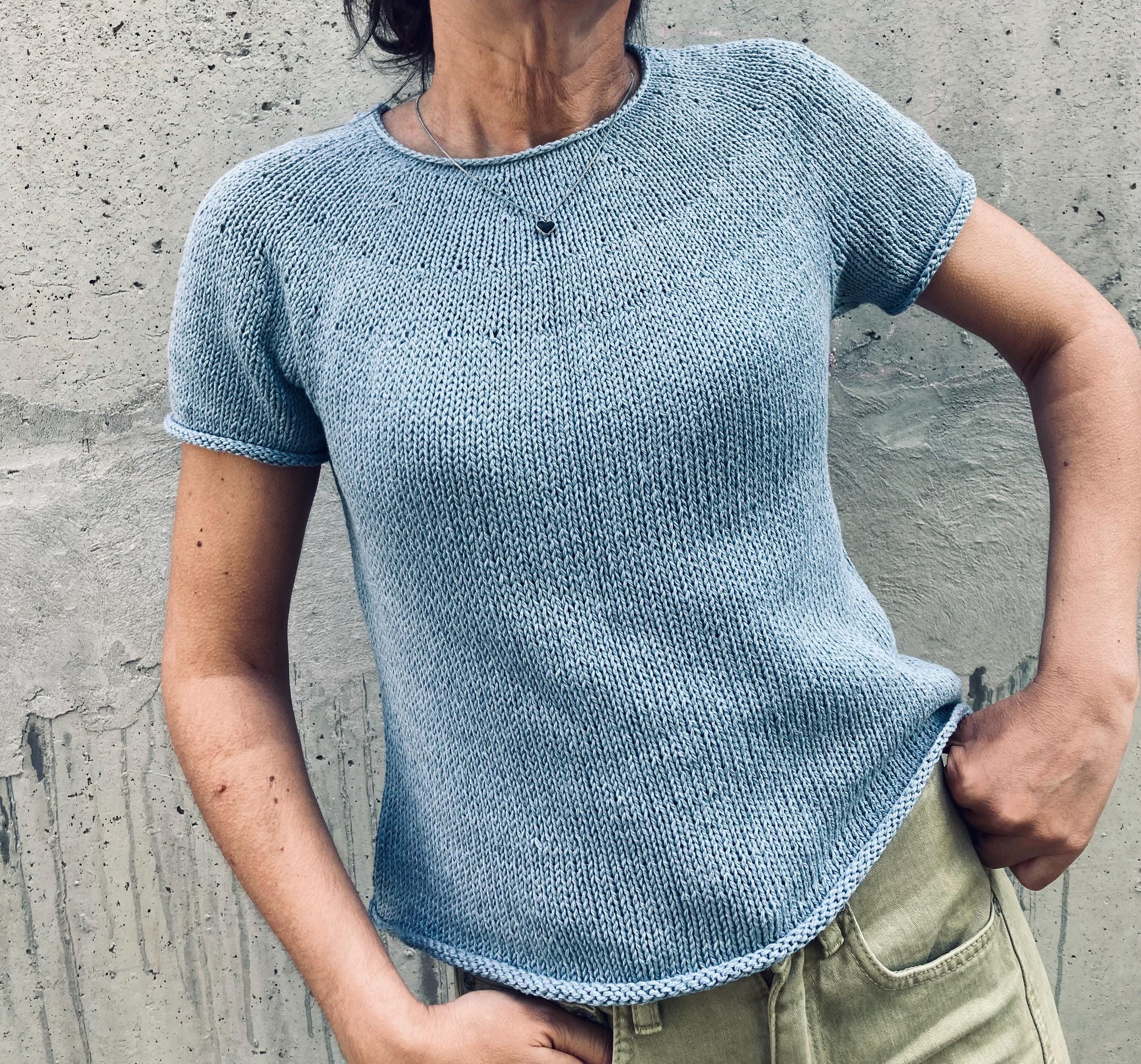 Knitting Pattern - Knit Sweater Tee, Easy Knitting Pattern, Knit