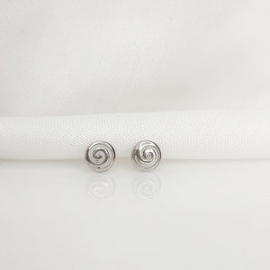 925  Sterling Silver Greek Spiral Symbol Earrings.Ancient Greek Symbol of Life. Silver Butterfly Clasps.