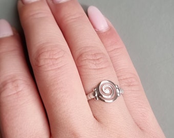 925 Sterling Silver Greek Spiral Symbol Ring. Ancient Greek Symbol Ring. Symbol Of Life.