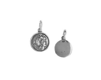 925 Silver Alexander The Great Greek Macedonian Pendant. Ancient Greek Macedonian Coin Medallion. No Chain.