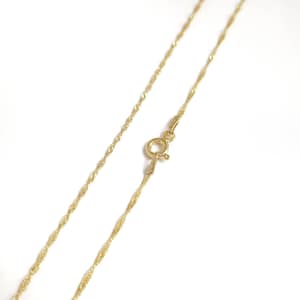 925 Solid Sterling Silver Singapore Chain Necklace. Gold Plated Silver Chain Necklace Jewellery.